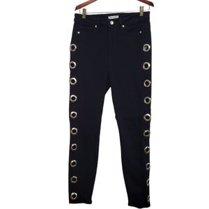 Good American Good Waist Grommet Skinny Jean Black Women's Size 12 / 31
